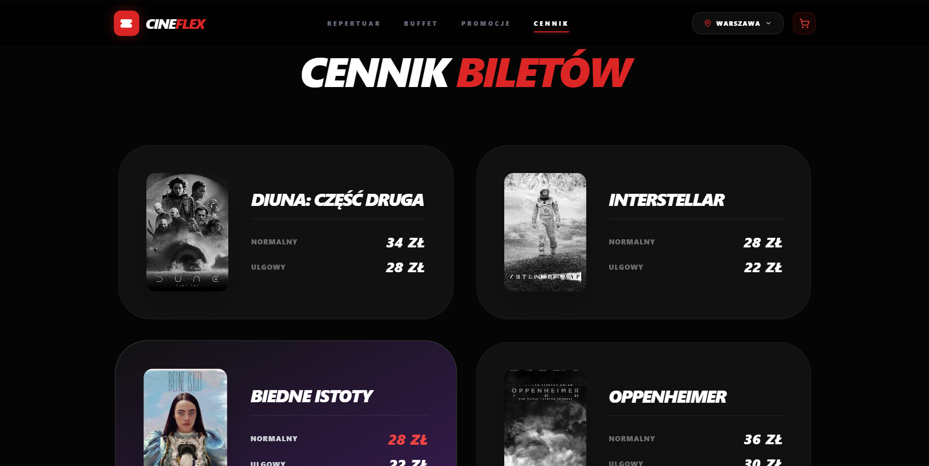 CineFlex – cennik